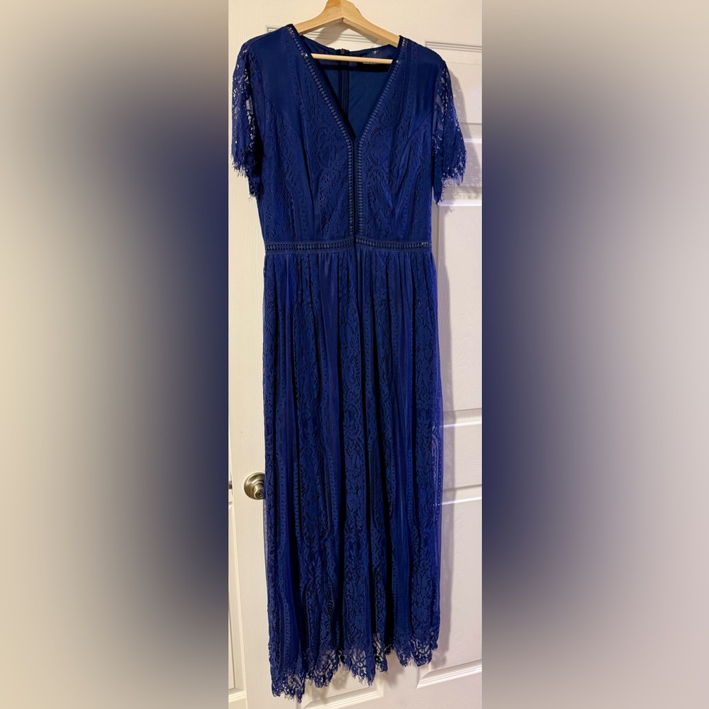 MEROKEETY Women's V Neck Short Sleeve Floral Maxi Dress